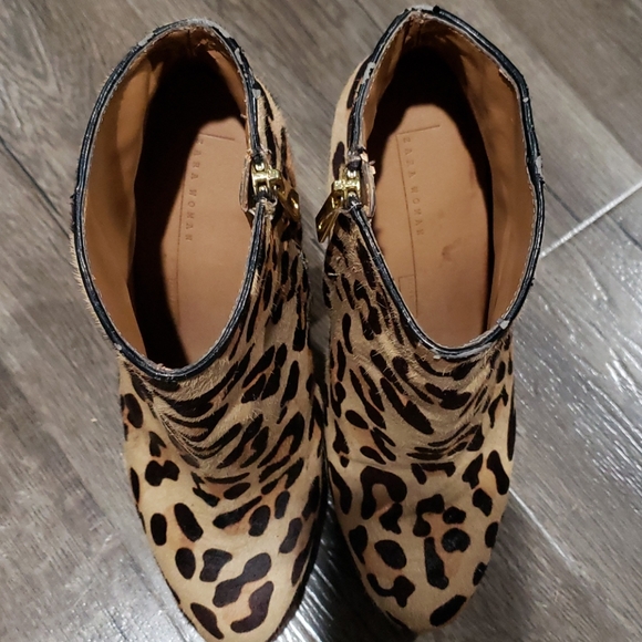 Zara Pony Hair Leopard Booties - Picture 9 of 9